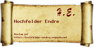 Hochfelder Endre névjegykártya